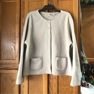 LL Bean Women’s 3 Button Long Sleeve Fleece Jacket - L